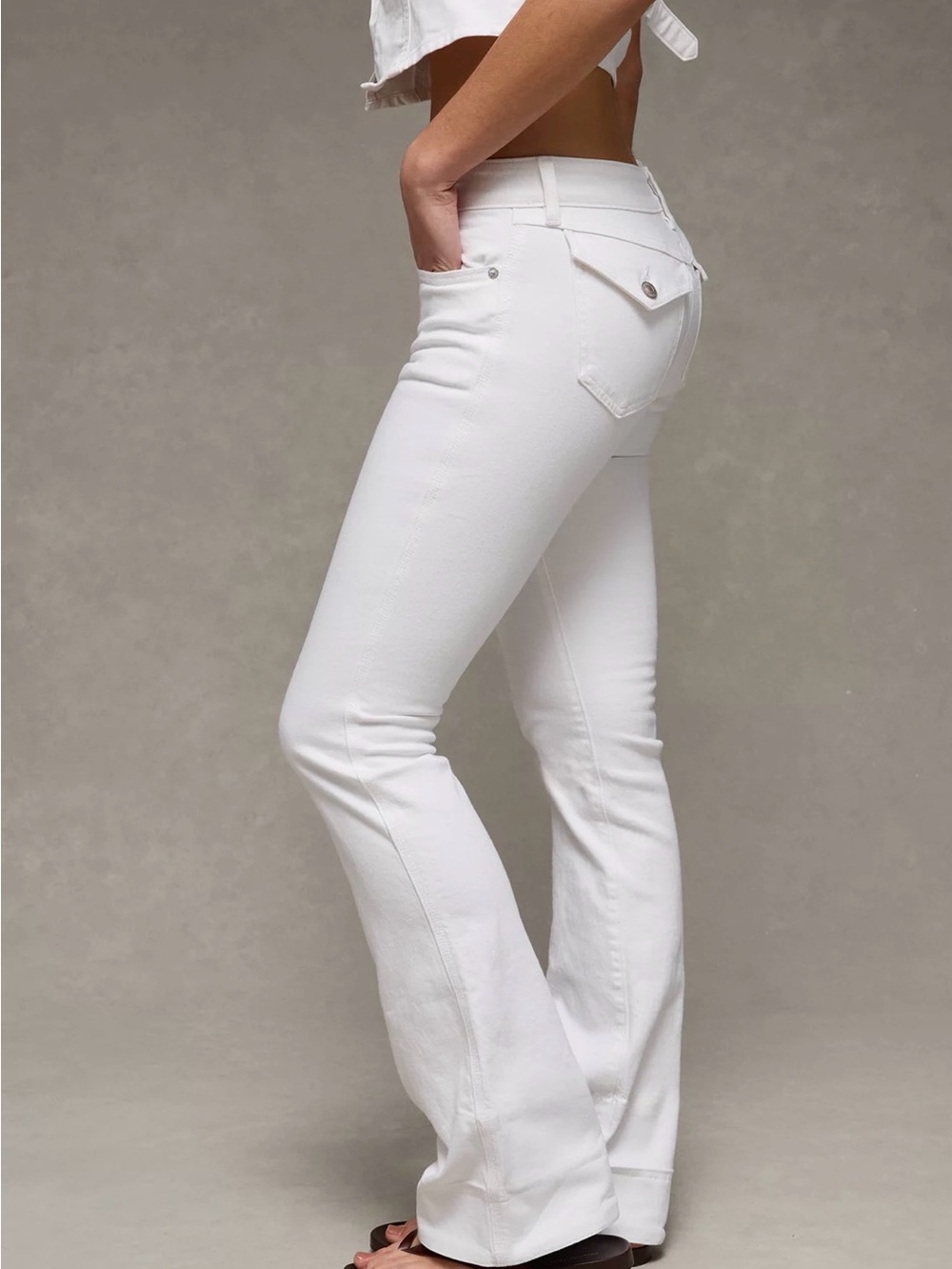 American Eagle Stretch Super Low-Rise Kick Bootcut Jean Size 12; 31W - Picture 6 of 9